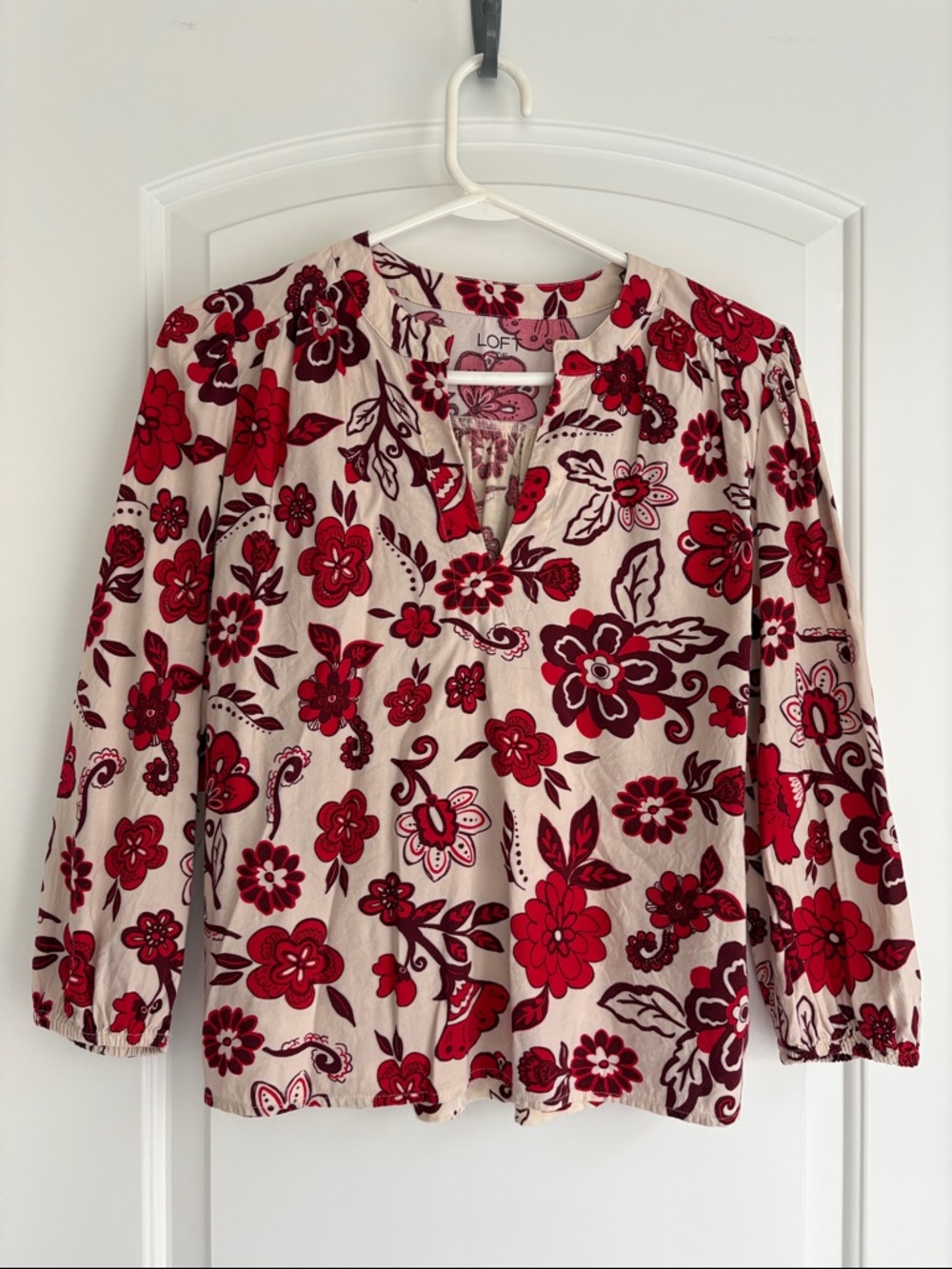 LOFT Split-Neck Blouse